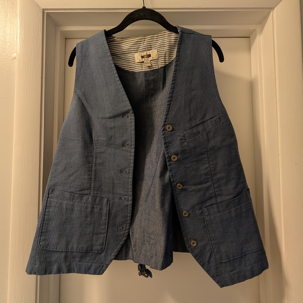 Blue Vest with Button Closure